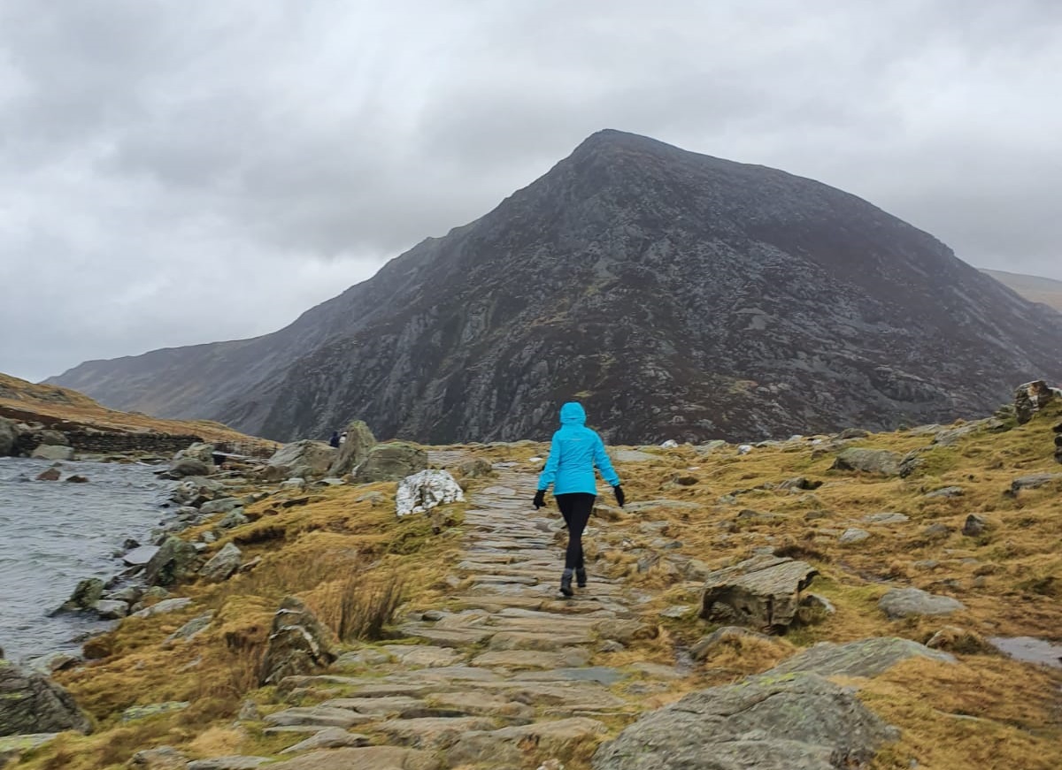 hiking in the rain